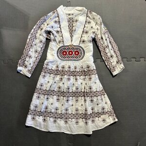 Odd Molly CrossStitch Embroidered Finnish Scandinavian Tunic Dress Top Boho Sz 0